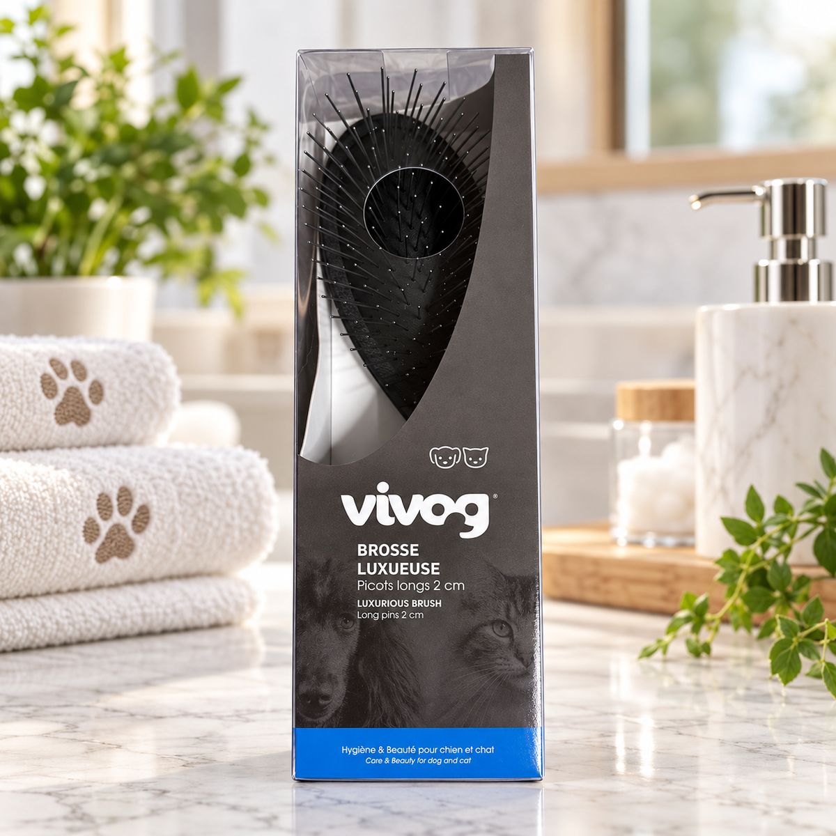 Brosse luxueuse à picots longs 2 cm - Spécial pelages denses | Le Dressing du Chien
