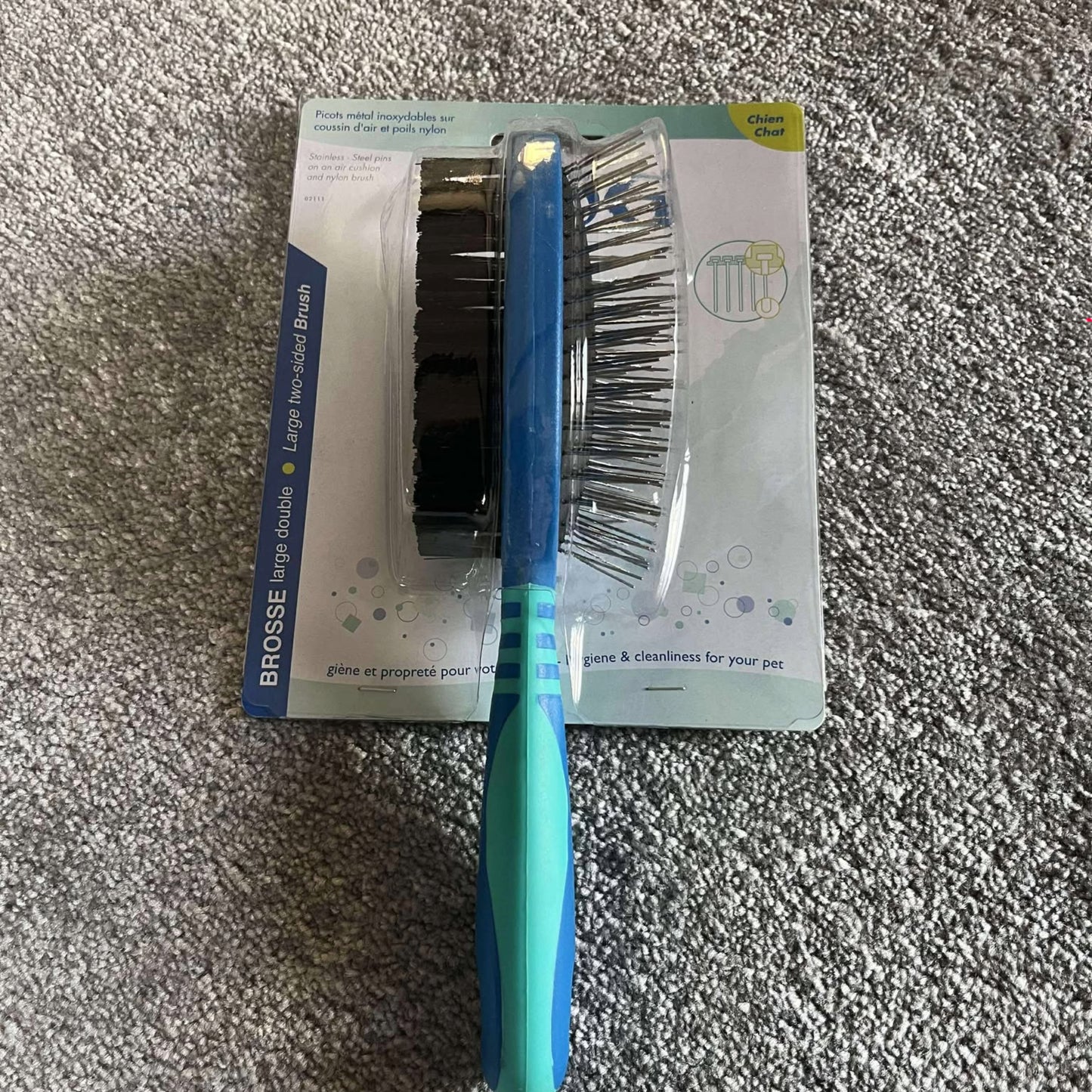 Brosse Vivog avec Picots métal Inoxydable & Poils Nylon - Coussin d'air Confort