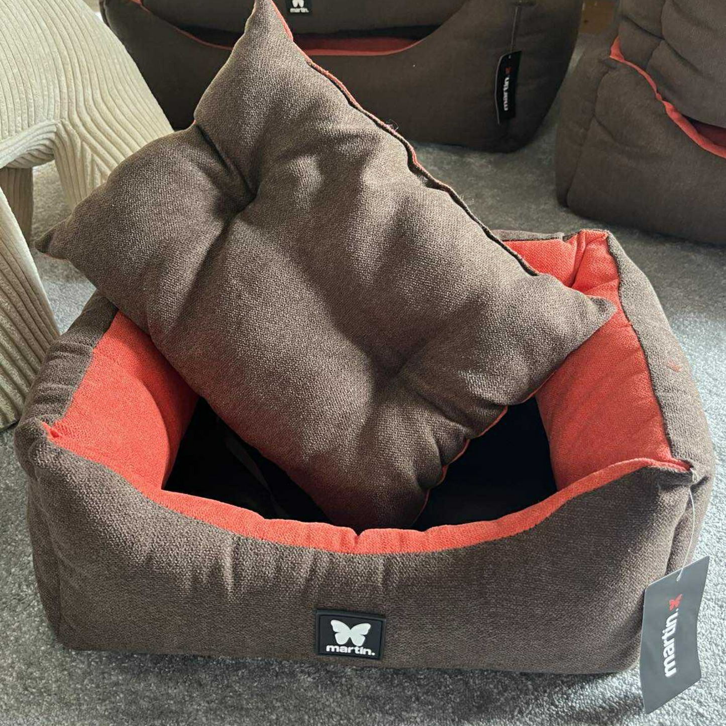 Panier Domino Bicolore - Corbeille & Coussin Amovible pour Chien | Le Dressing du Chien