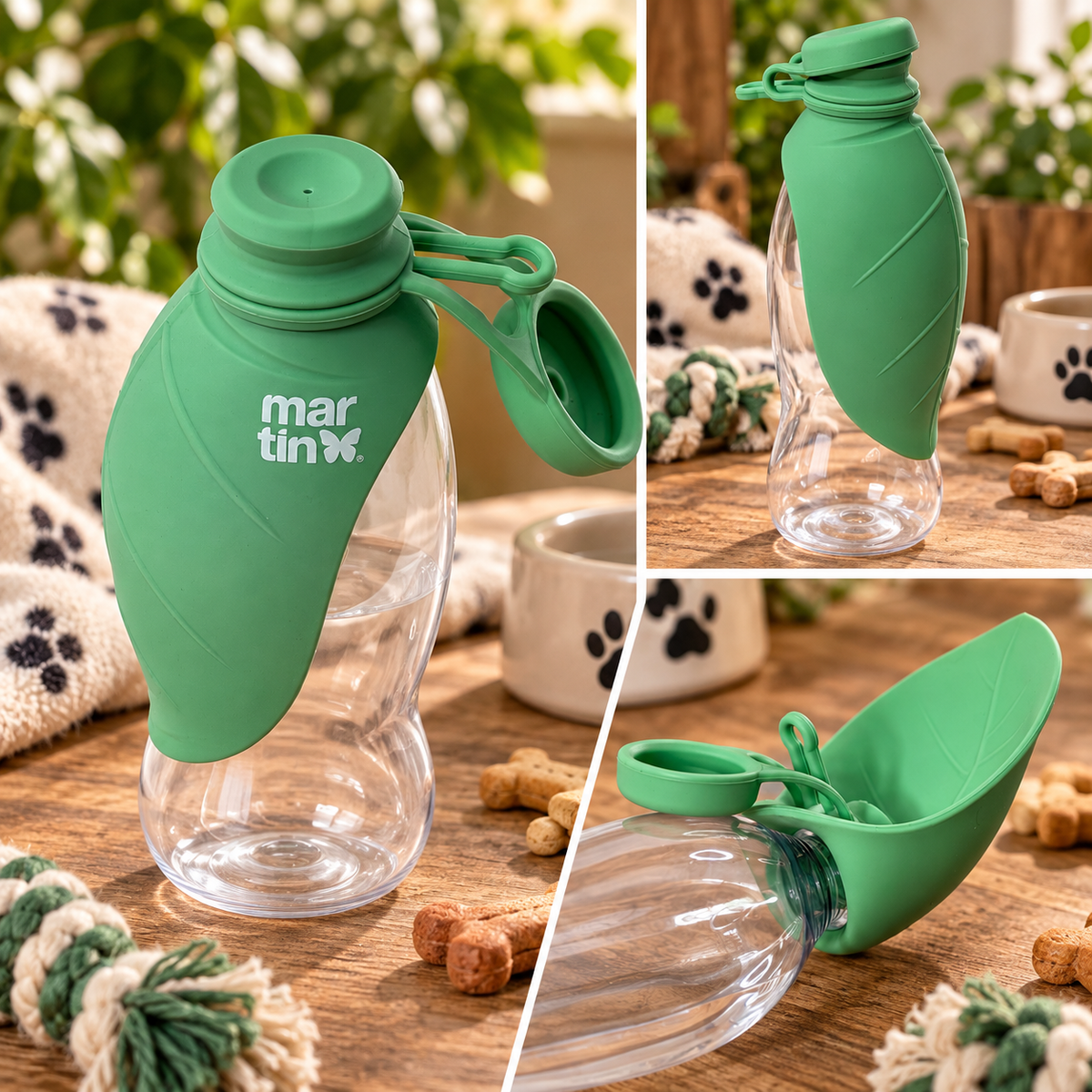 Gourde Martin Sellier Verte - Plastique & silicone | Le Dressing du Chien