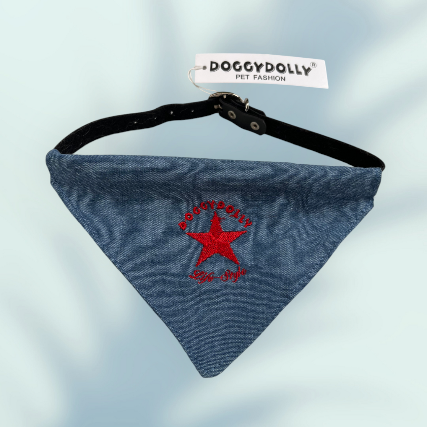 Bandana DOGGYDOLLY - bleu clair jeans pour chien et chiot