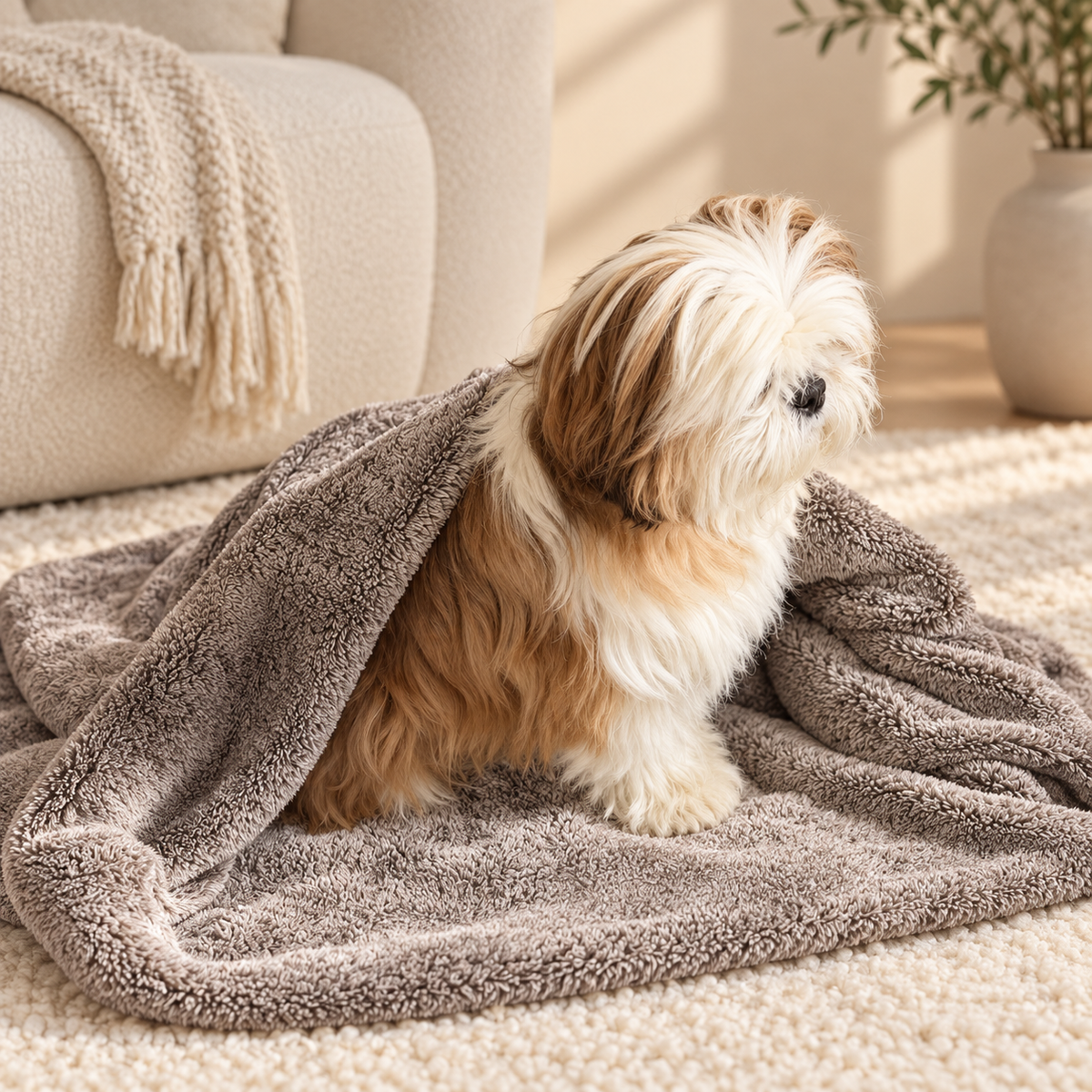 Sac de couchage polaire marron Doudouzen - Taille 75 | Confort ultra-doux | Le Dressing du Chien