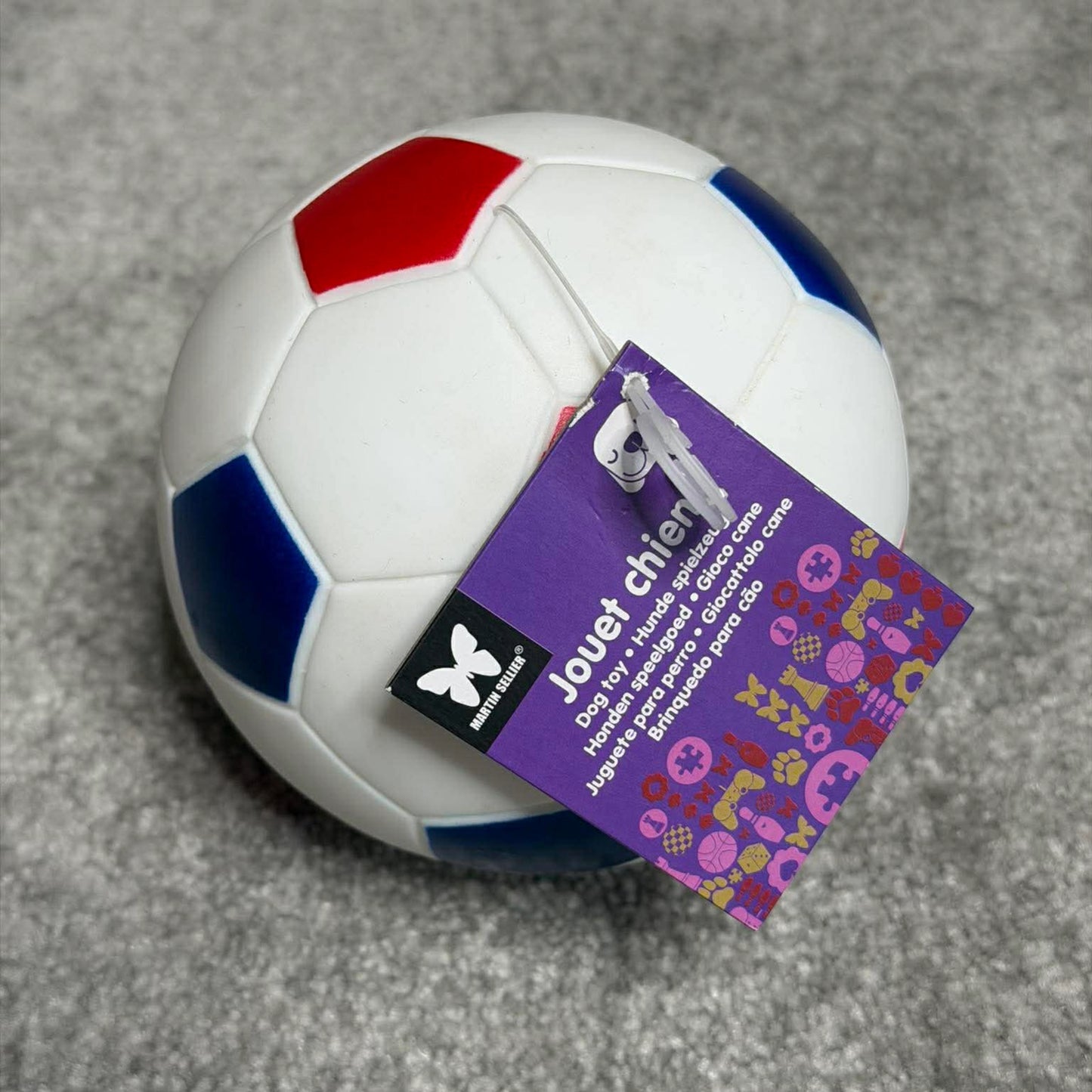 Ballon Sonore Équipe de Foot - 15 cm | Jouet intéractif résistant | Le Dressing du Chien
