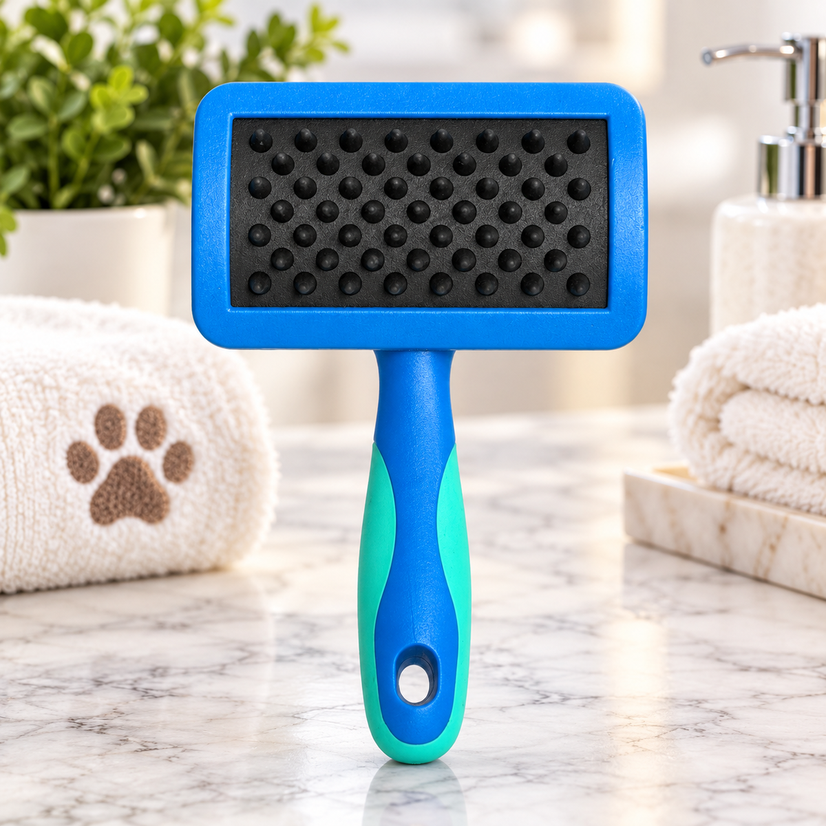 Carde Massage Poils Courts - Picots Souples en Caoutchouc | Le Dressing du Chien