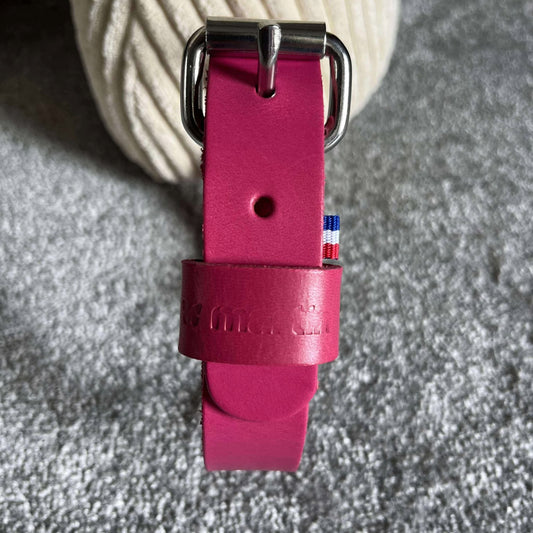Collier Cuir Rose Martin Sellier - Élégance & Robuste  Le Dressing du Chien