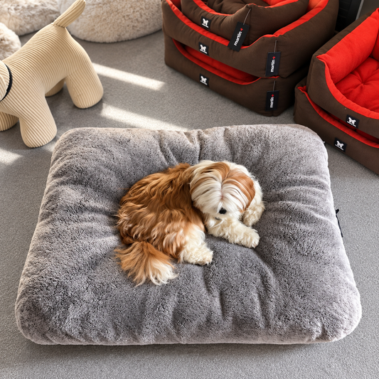 Coussin Gris et Noir Martin Sellier Double Épaisseur - Ultra Confort & Moelleux | Le Dressing du Chien
