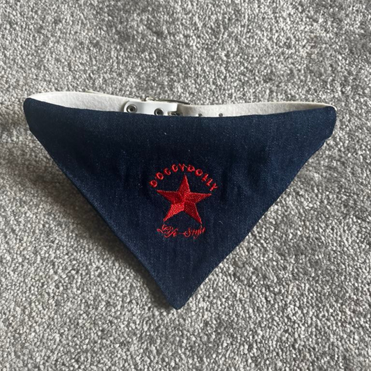 Bandana DOGGYDOLLY  - bleu marine jeans pour chien et chiot