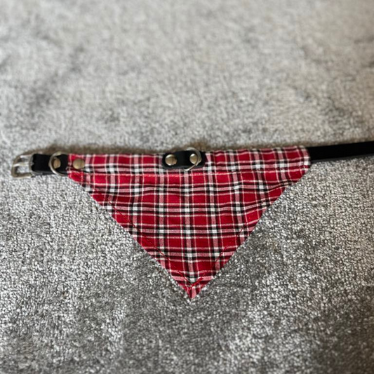 Bandana pour chien coton avec collier en cuir