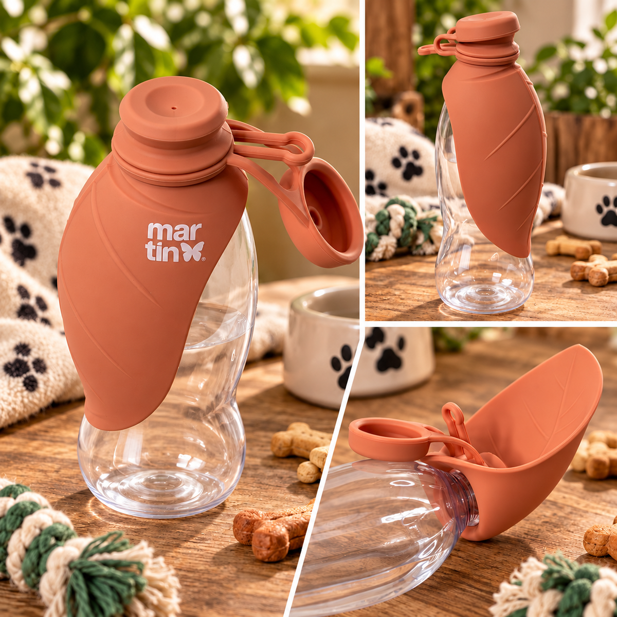 Gourde Martin Sellier Corail - Plastique & silicone | Le Dressing du Chien