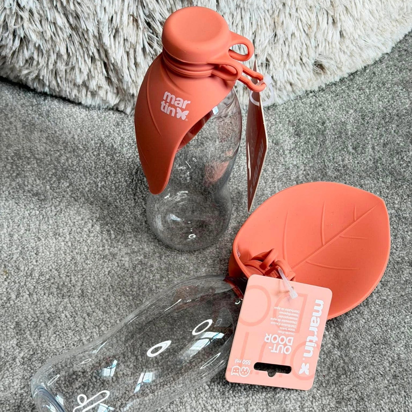 Gourde corail pour chien Martin Sellier - Plastique & silicone | Le Dressing du Chien