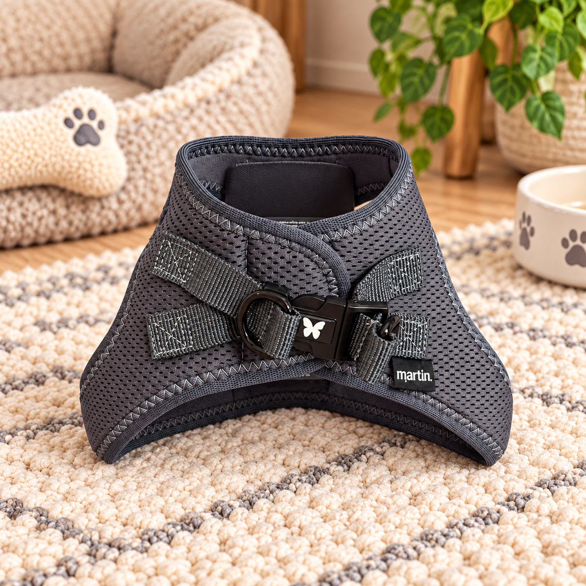 Harnais Martin Sellier Gris - Confort & Sécurité | Le Dressing du chien