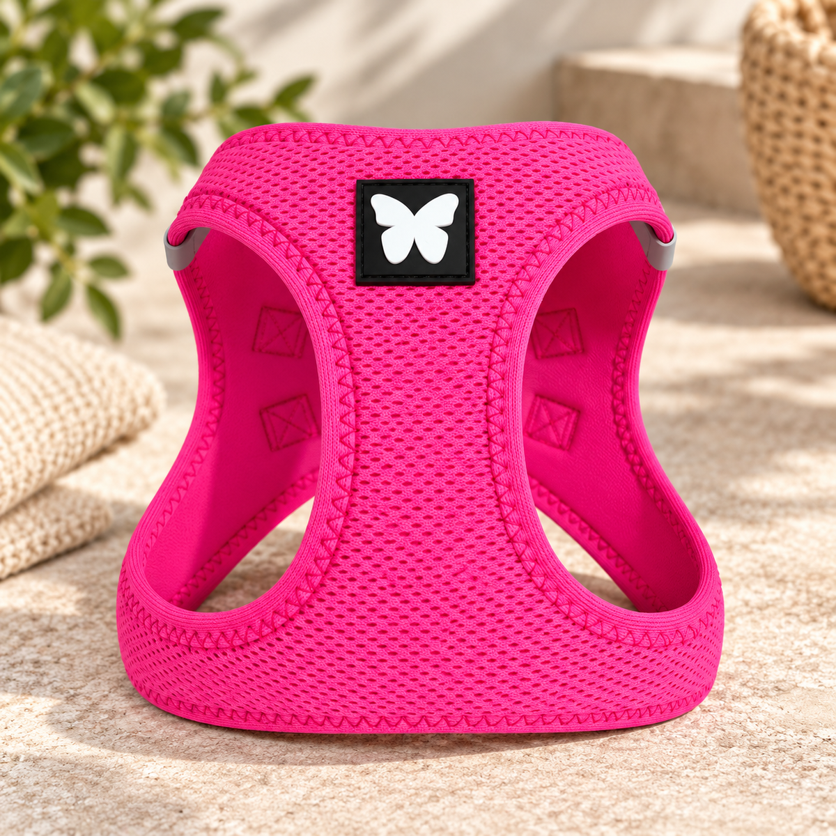 Harnais Martin Sellier Rose Fluo - Confort & Sécurité | Le Dressing du chien