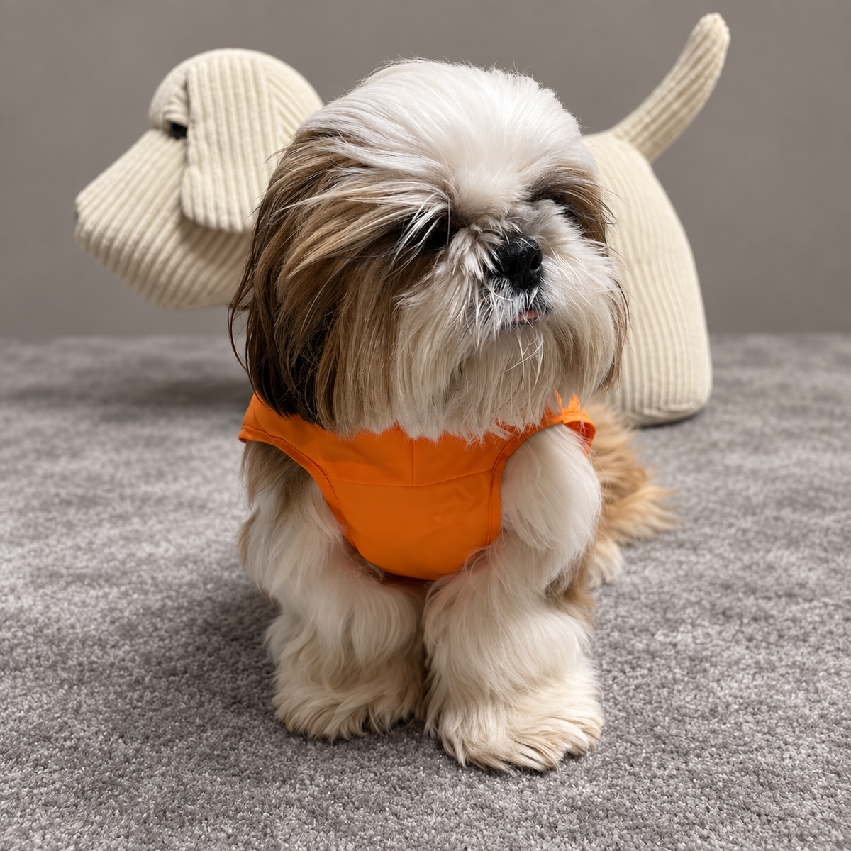 Imperméable pour chien Martin Sellier - Orange/Gris | Le Dressing du Chien