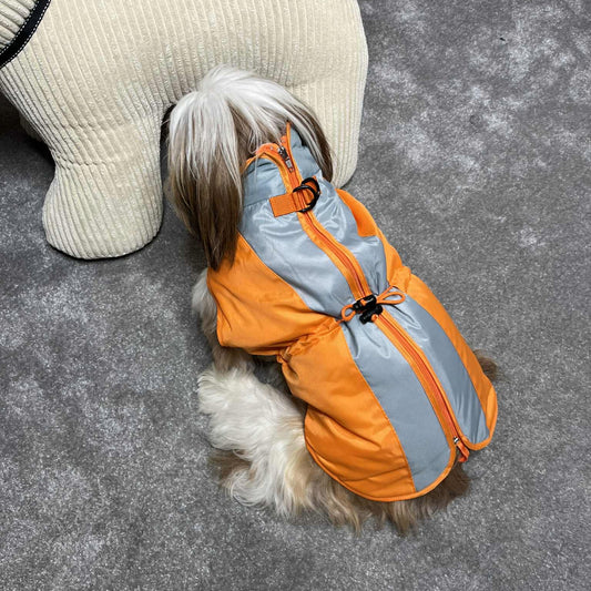 Imperméable pour chien Martin Sellier - Orange/Gris | Le Dressing du Chien