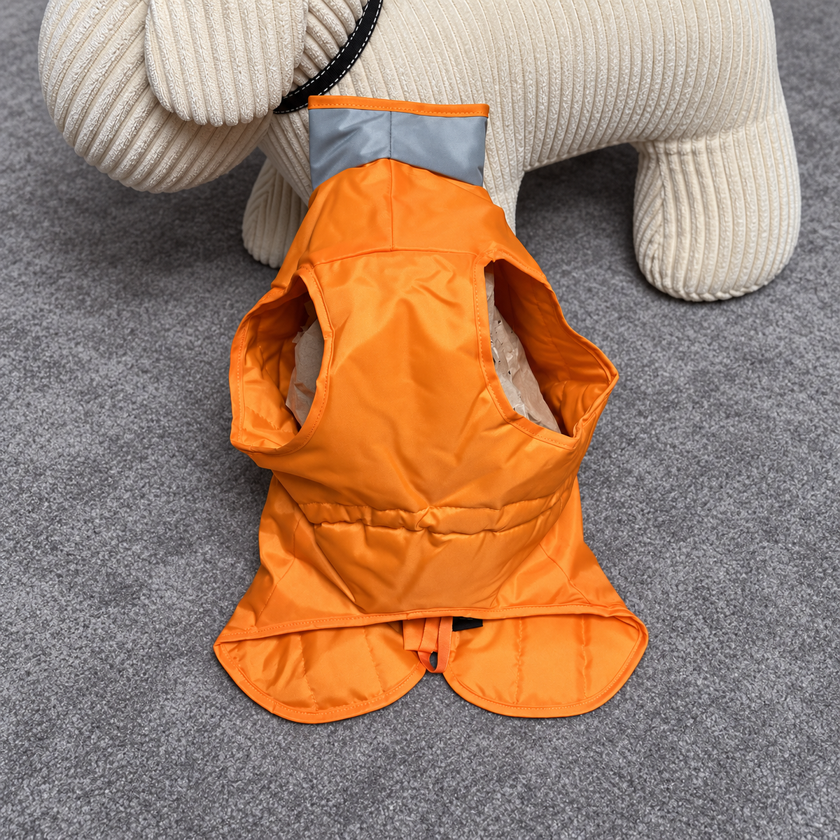 Imperméable pour chien Martin Sellier - Orange/Gris | Le Dressing du Chien