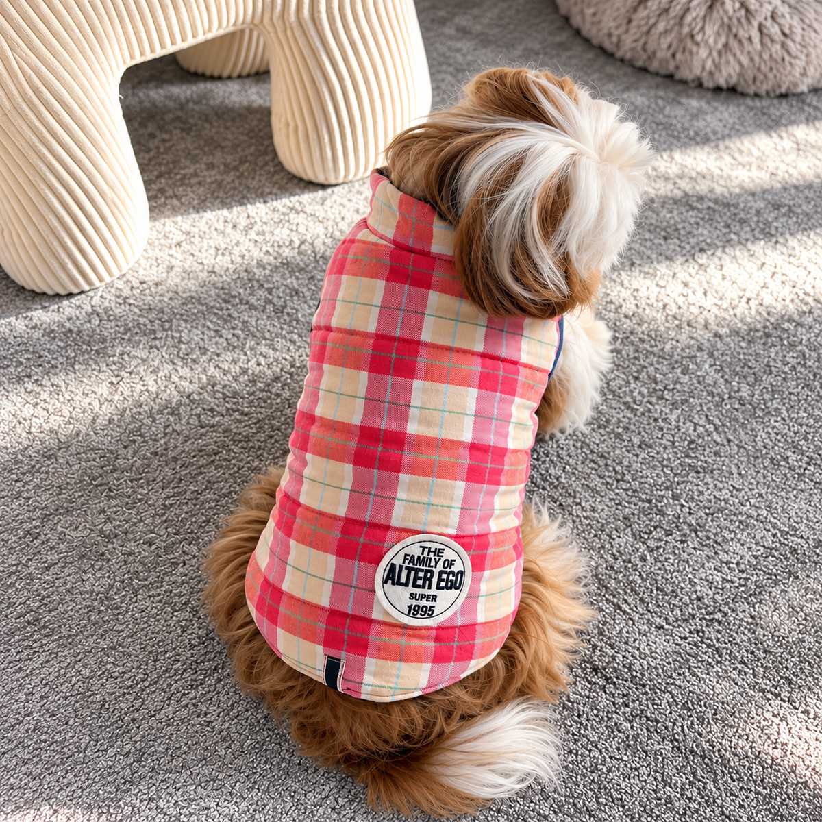 Manteau Réversible Vichy Rose & Beige & Bleu - Alter Ego Vichy Martin Sellier | Le Dressing du Chien