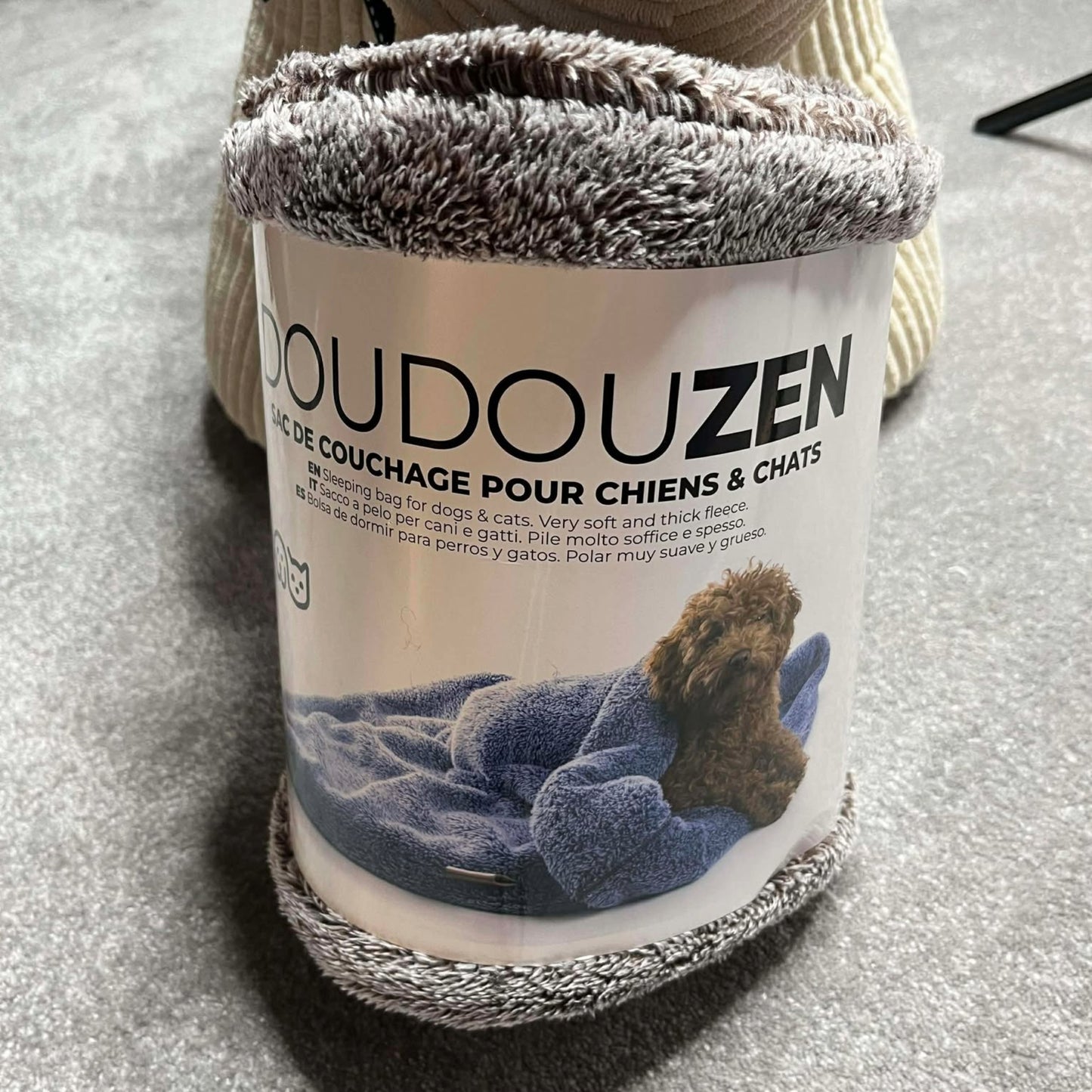 Sac de couchage polaire marron Doudouzen - Taille 75 | Confort ultra-doux | Le Dressing du Chien