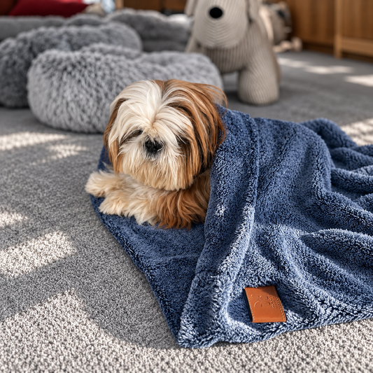 Sac de couchage polaire bleu Doudouzen - Taille 75 | Confort ultra-doux | Le Dressing du Chien