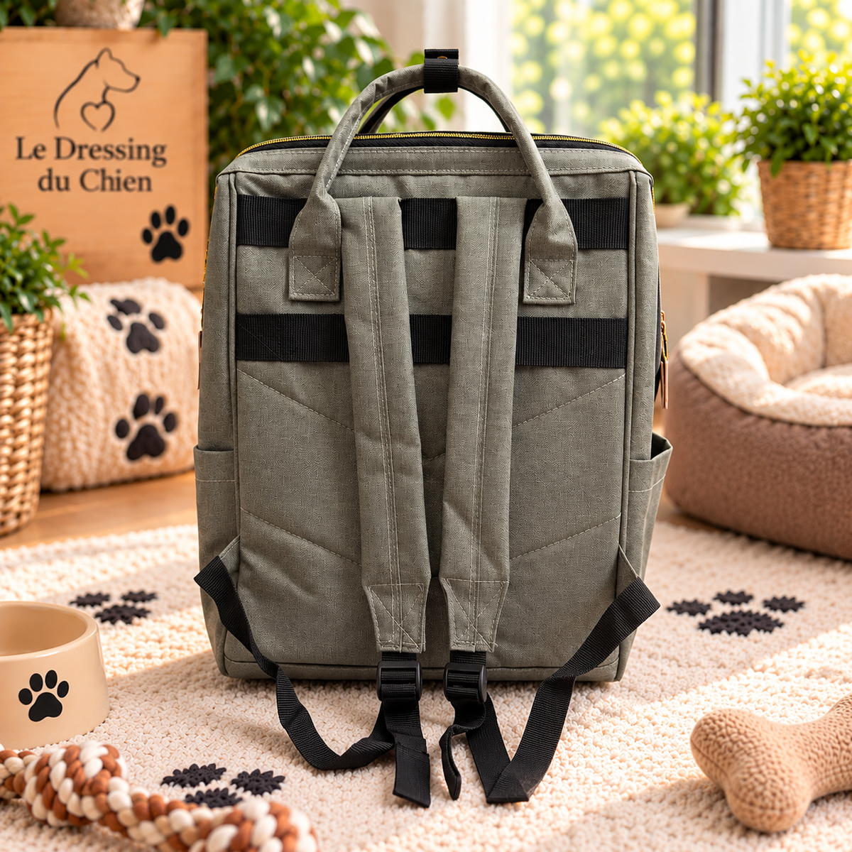 Sac à Dos de Transport pour chien -Gris - Léger et aéré - Confort & Sécurité | Le Dressing du Chien