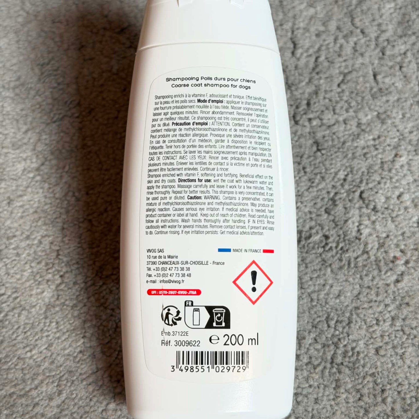 Shampoing Poils Durs Vivog - Made in France | Le Dressing du Chien