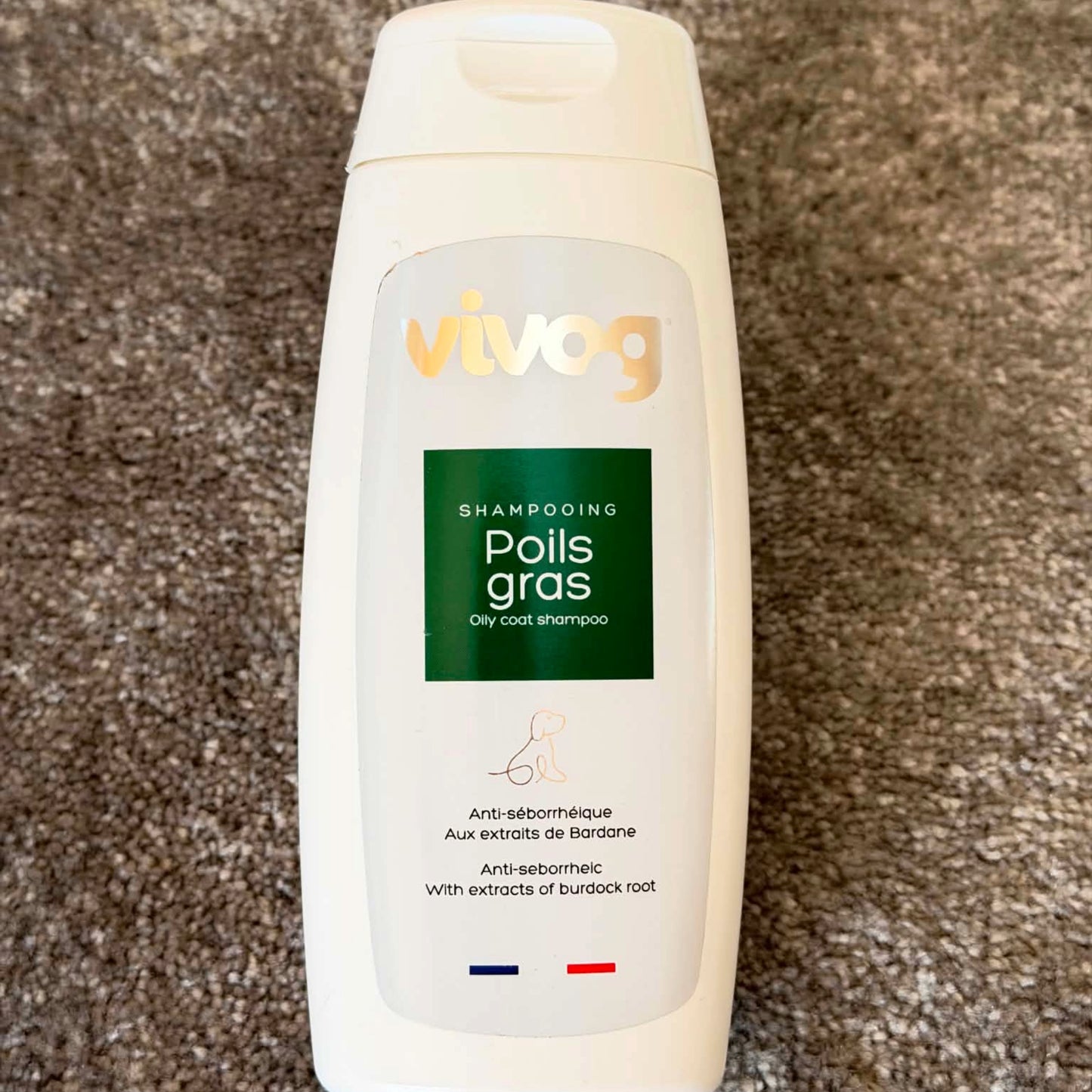 Shampoing à Pelage Gras - Anti-séborrhéique à la Bardane Vivog - Made in France | Le Dressing du Chien