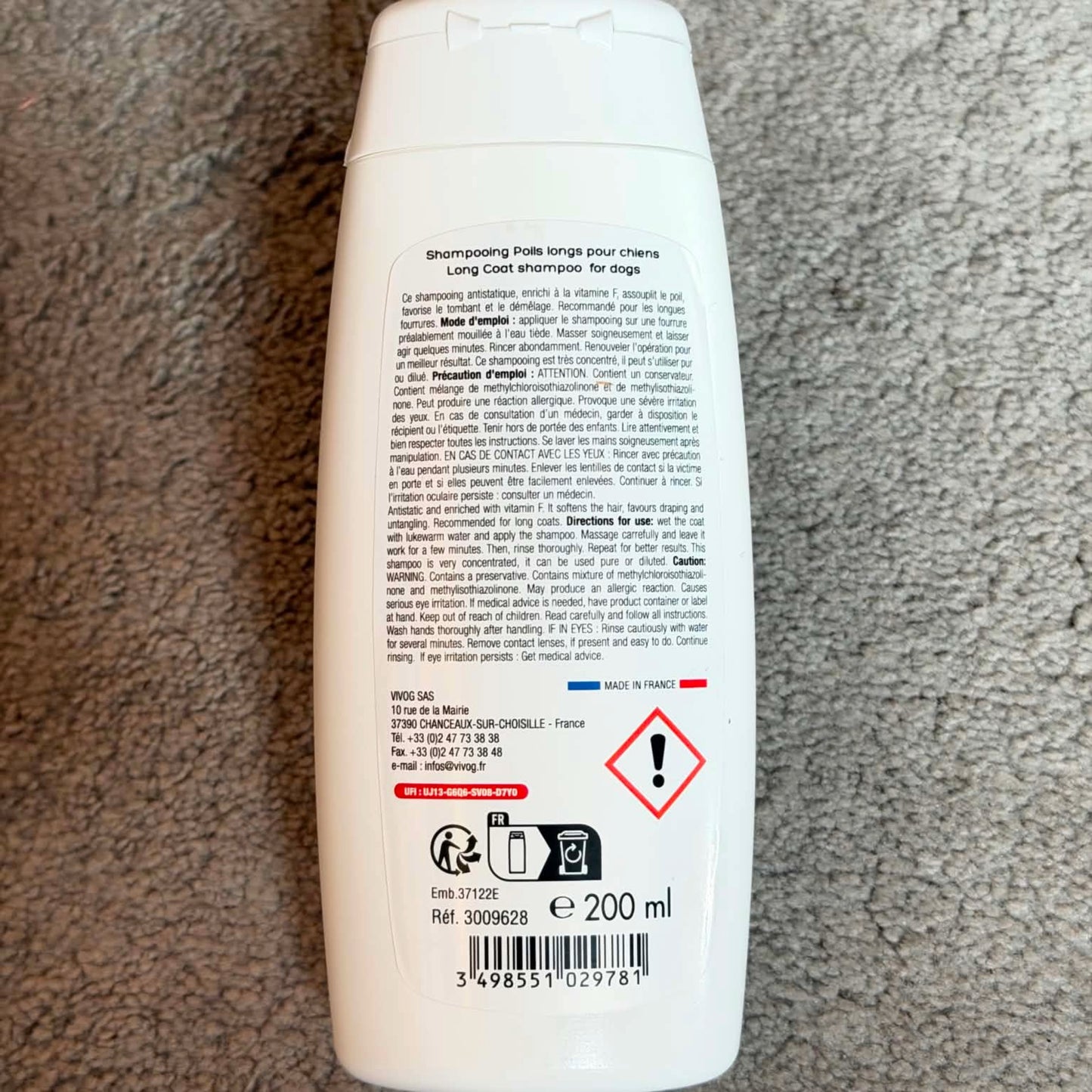 Shampoing Poils Longs Vivog à l'huile de jojoba - Made in France | Le Dressing du Chien