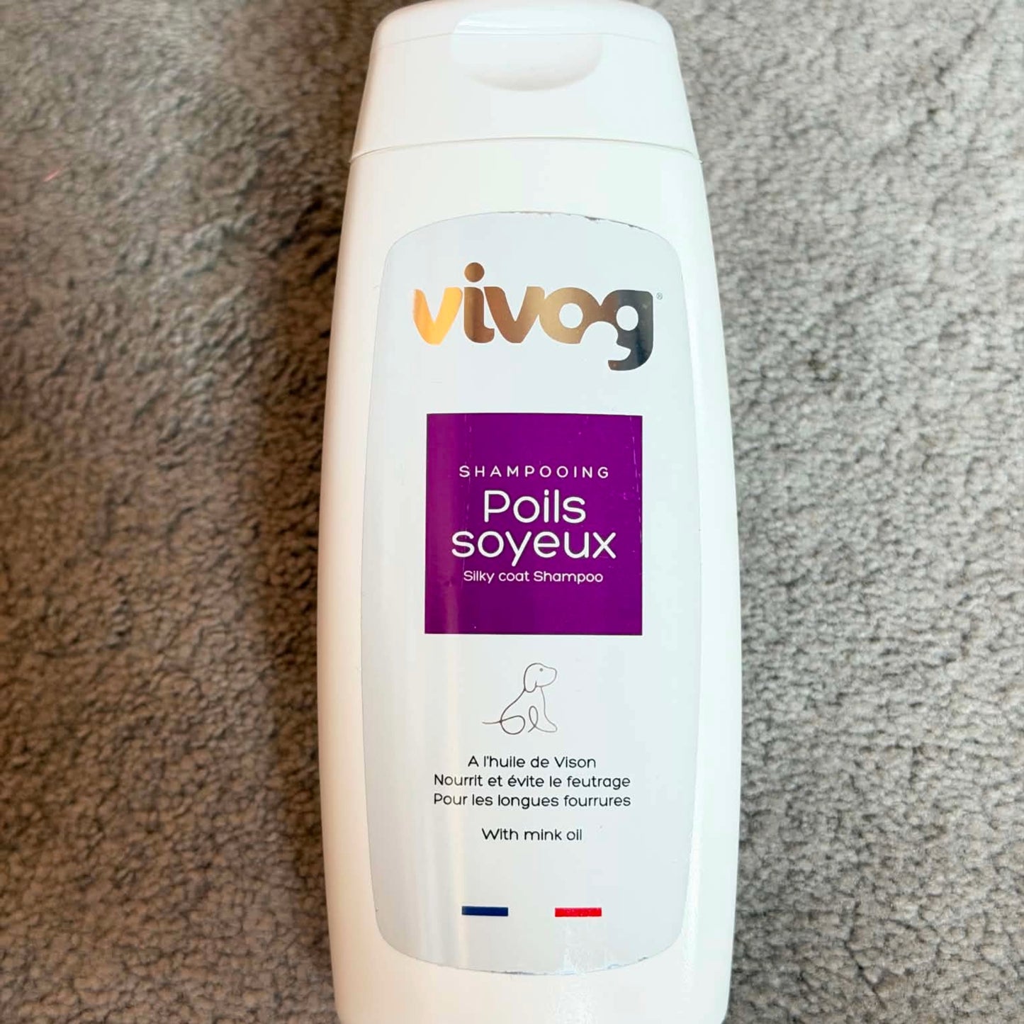 Shampoing Poils Soyeux à l'huile de Vison Vivog - Fourrures longues - Made in France | Le Dressing du Chien