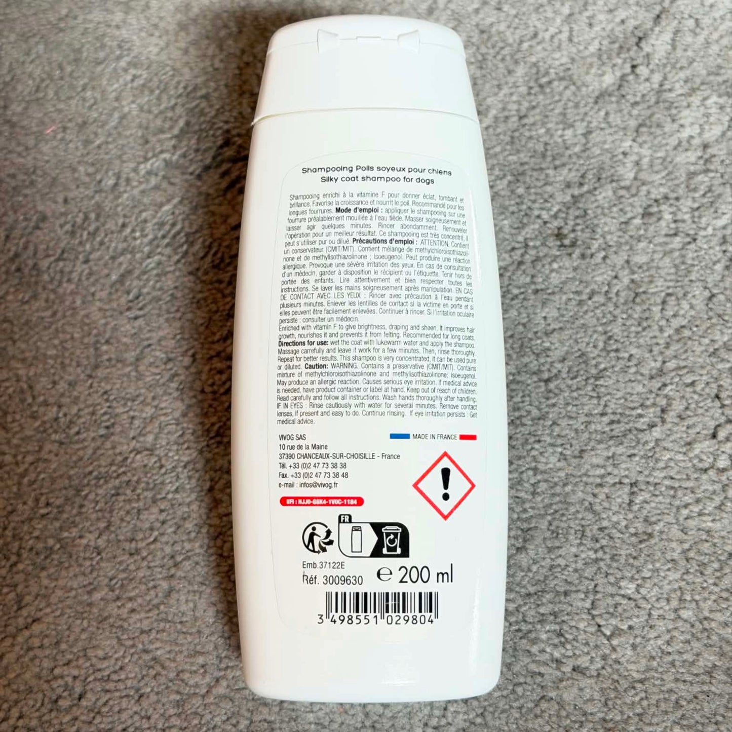 Shampoing Poils Soyeux à l'huile de Vison Vivog - Fourrures longues - Made in France | Le Dressing du Chien