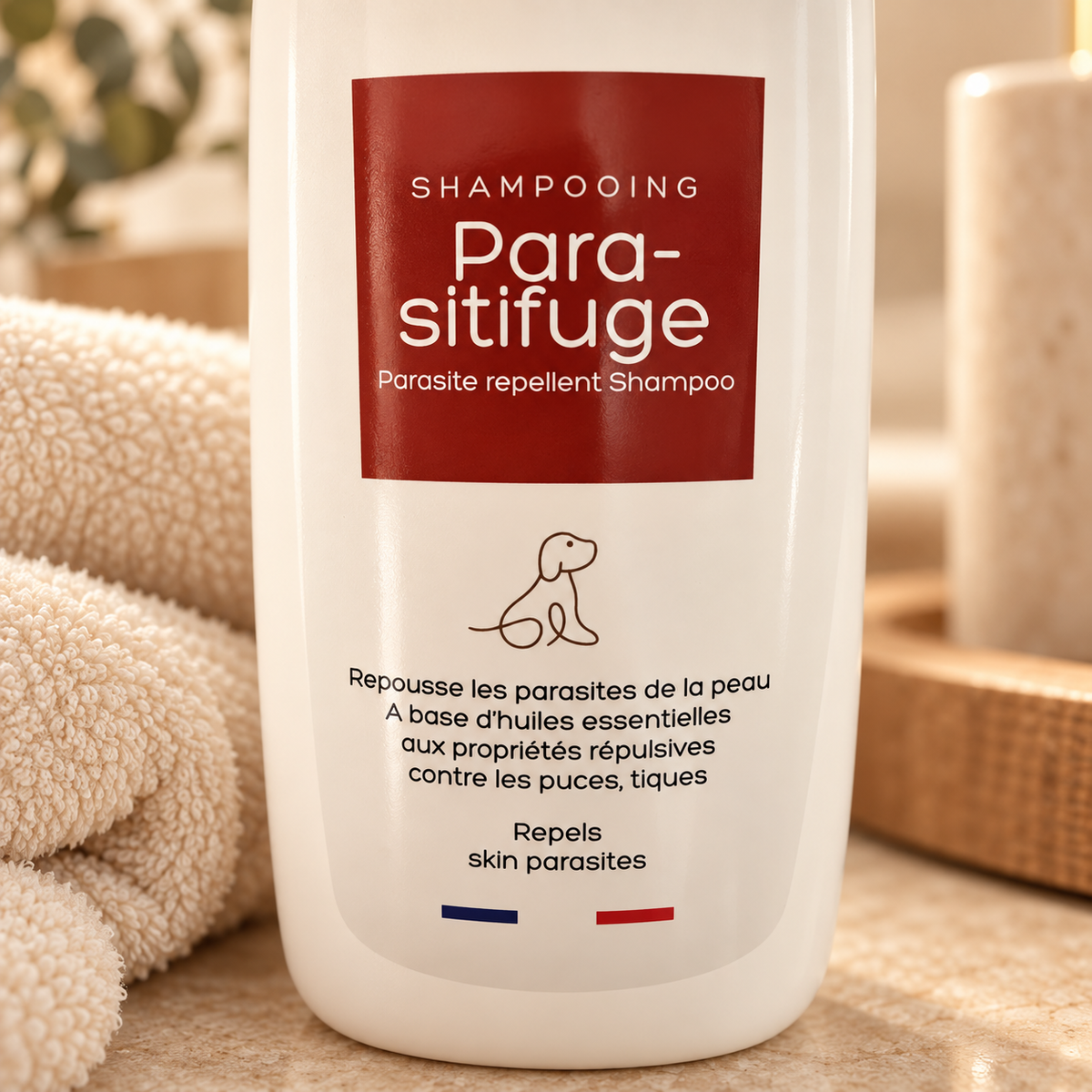 Shampoing Para-sitifuge (puces et tiques) aux huiles essentielles Vivog - Made in France | Le Dressing du Chien