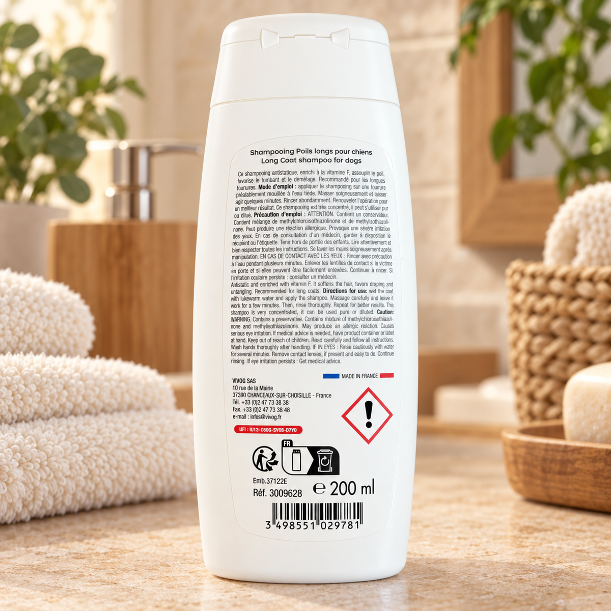 Shampoing Poils Longs Vivog à l'huile de jojoba - Made in France | Le Dressing du Chien