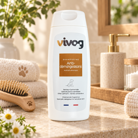 Shampoing Anti-Démangeaisons à la camomille Vivog - Made in France | Le Dressing du Chien
