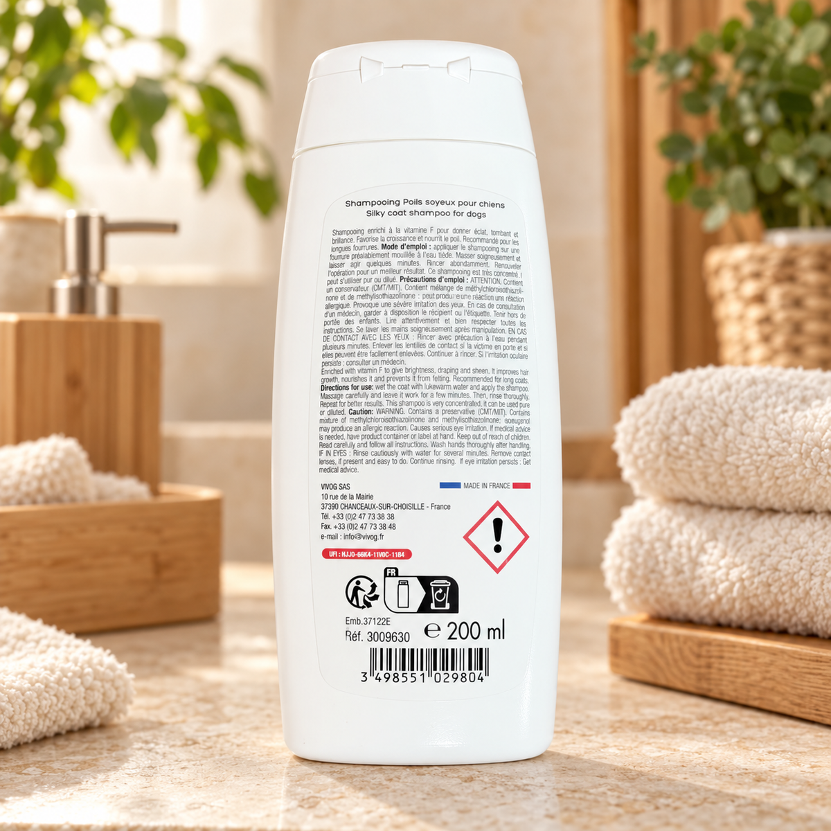 Shampoing Poils Soyeux à l'huile de Vison Vivog - Fourrures longues - Made in France | Le Dressing du Chien