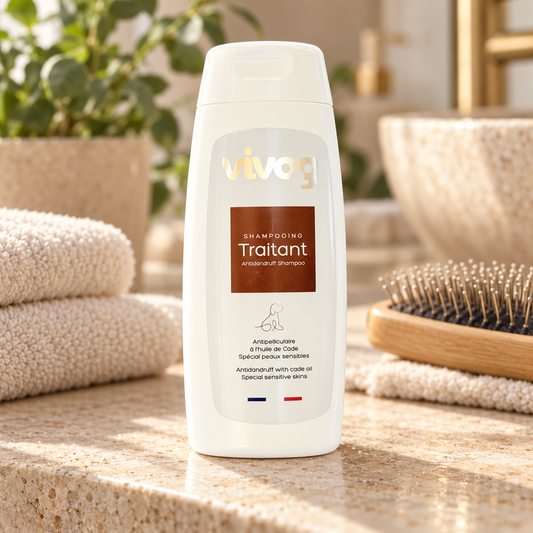 Shampoing Anti-Pelliculaire à l'Huile de Cade Vivog - Peau Sensible - Made in France | Le Dressing du Chien
