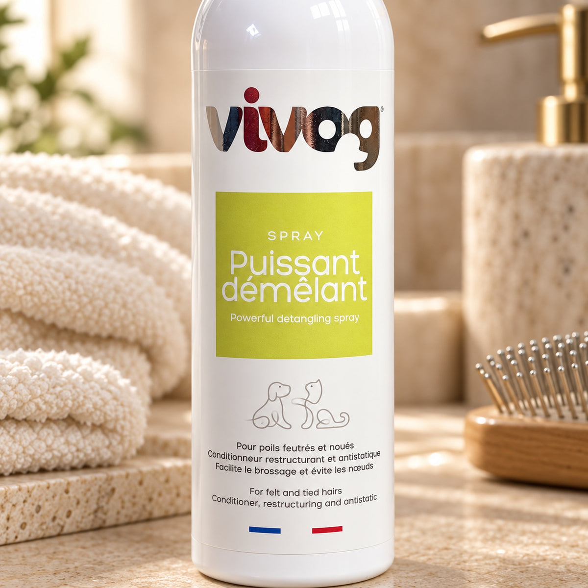 Spray Démêlant Puissant Vivog - Poils noués et feutrés - Made in France | Le Dressing du Chien