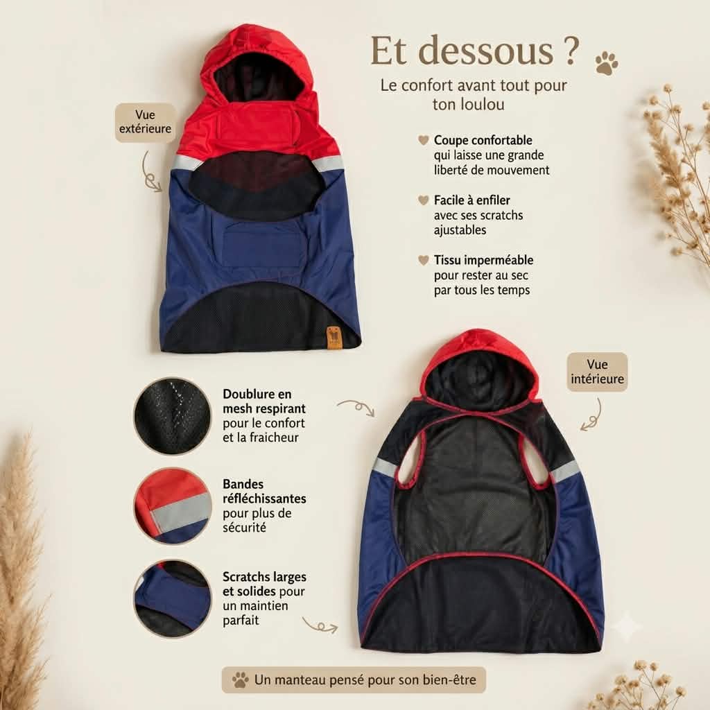Imperméable Rouge & Marine Martin Sellier | Le Dressing du Chien